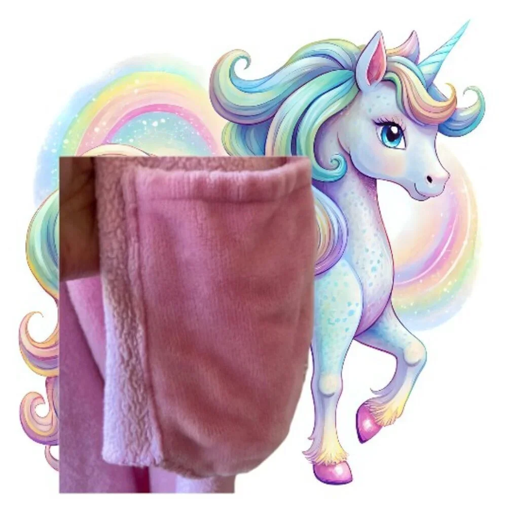 Justice Silver Sparkle Unicorn Design Blanket Wrap